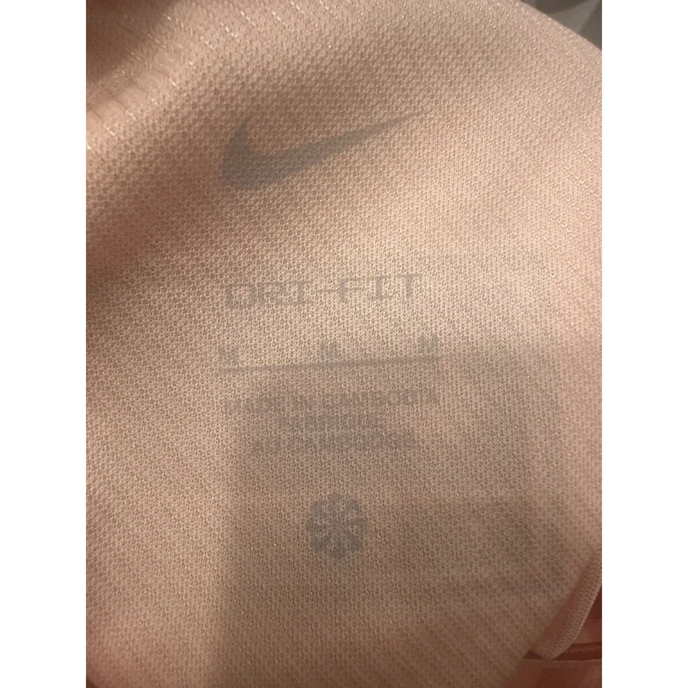 Nike Dri FIT Team Peach Ringer T Shirt Womens Medium Athletic Top - Picture 5 of 6